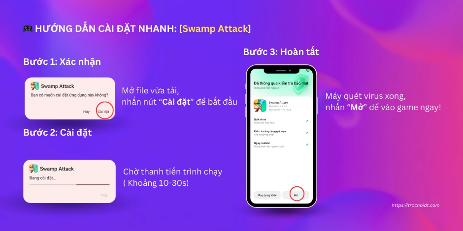 Hướng dẫn cài đặt nhanh game Swamp Attack MOD